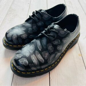 Dr Martens Distorted Leopard Print Oxford Shoes Size 7